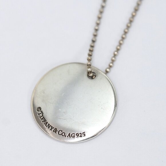 Tiffany & Co. Letter E Disc Round Ball Chain Necklace 17" Silver 925 Auth w/Bag - Picture 3 of 7